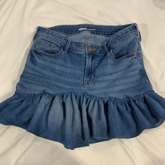Denim Ruffle Skirt - Picture 1 of 5